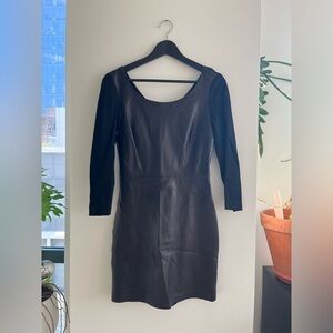 Diane von Furstenberg Leather Body Con Dress